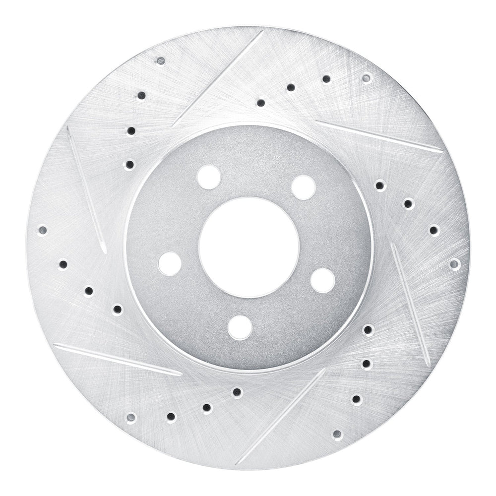 R1 89-95 Chrysler LeBaron Front Left Drilled & Slotted Black Brake Rotor