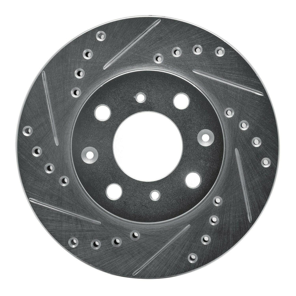 R1 84-90 Honda Accord Hatchback Front Left Drilled & Slotted Black Brake Rotor