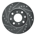 R1 84-90 Honda Accord Hatchback Front Left Drilled & Slotted Black Brake Rotor
