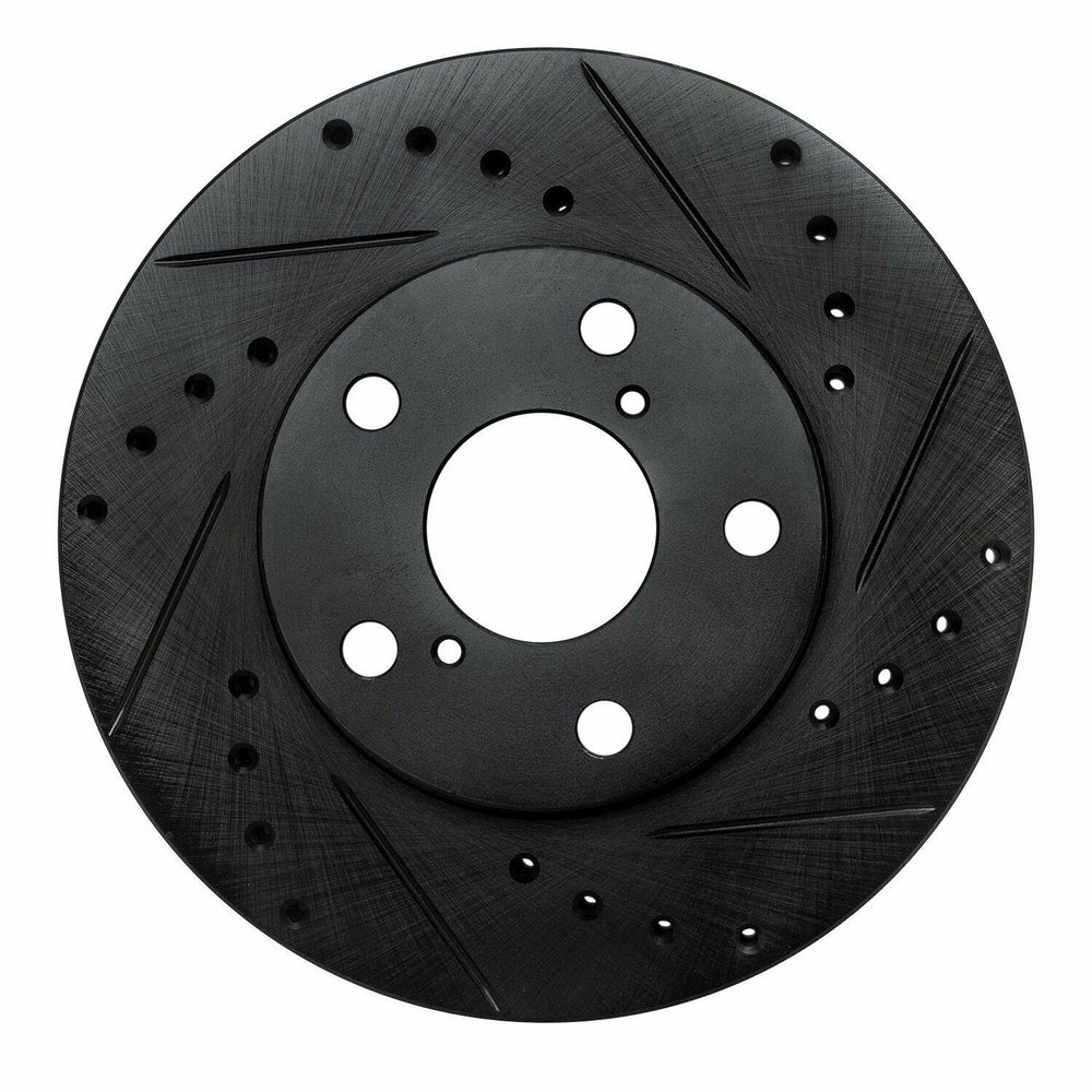 R1 92-98 Lexus SC300 Front Right Drilled & Slotted Black Brake Rotor
