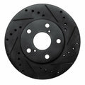 R1 92-98 Lexus SC300 Front Right Drilled & Slotted Black Brake Rotor