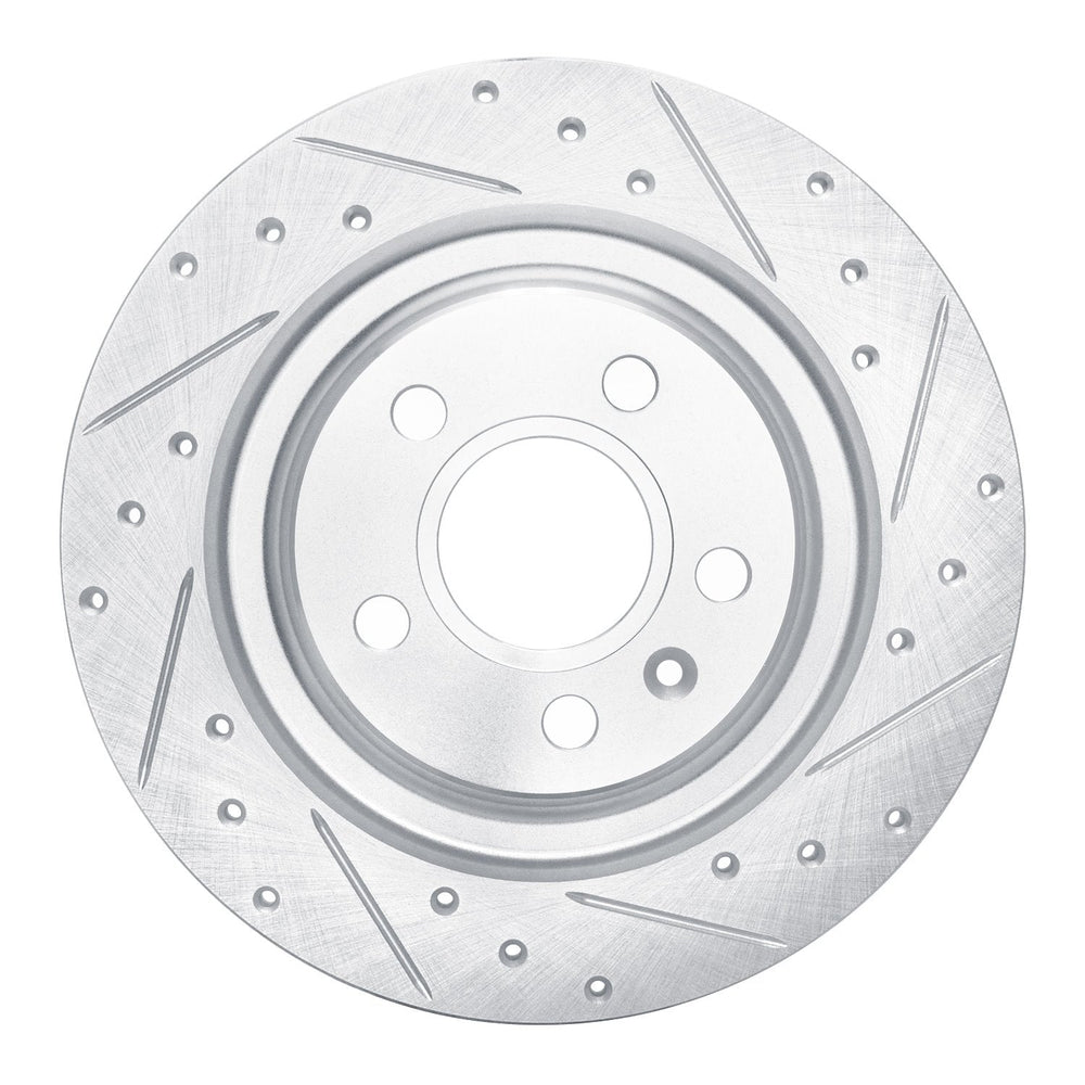 R1 -25 Volvo XC40 Rear Right Drilled & Slotted Black Brake Rotor