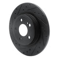 R1 12-20 Mercedes-Benz SLC300 Rear Left Drilled & Slotted Black Brake Rotor