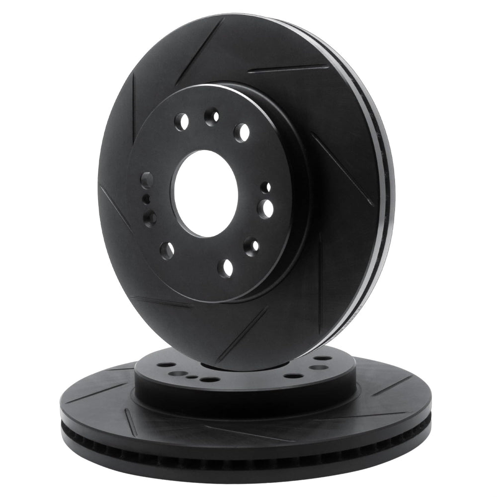 R1 Concepts Brake Rotor- Slotted - Black Fits Buick Enclave