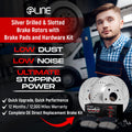 R1 eLINE Series Brake Rotors - D/S - Silver - Perf Off-Road/Tow Pads - Hdw Fits Chevrolet C1500