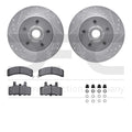 R1 eLINE Series Brake Rotors - D/S - Silver - Perf Off-Road/Tow Pads - Hdw Fits Chevrolet C1500