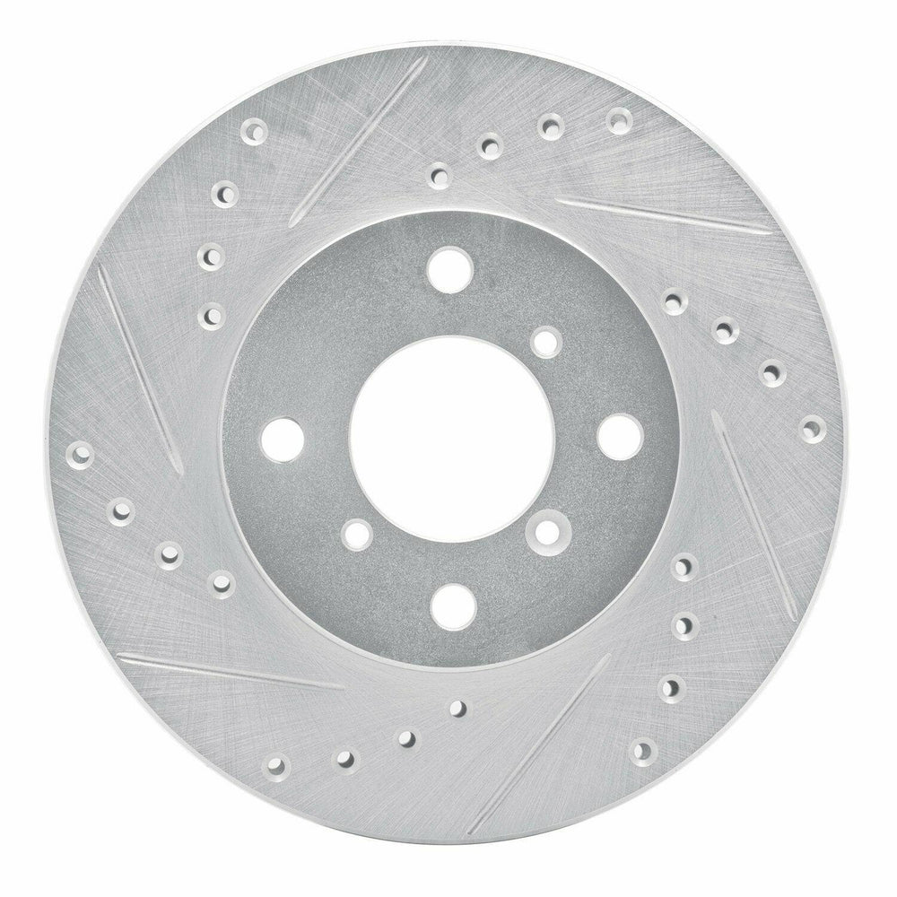 R1 Concepts Brake Rotor Drilled and Slotted Silver Fits Suzuki Aerio