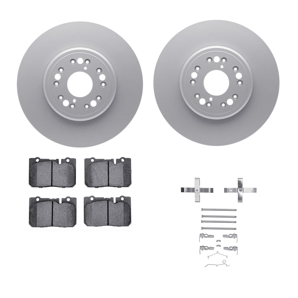 R1 Concepts Brake Rotor- Carbon Coated with Ceramic Pads Hdw Fits Lexus LS400