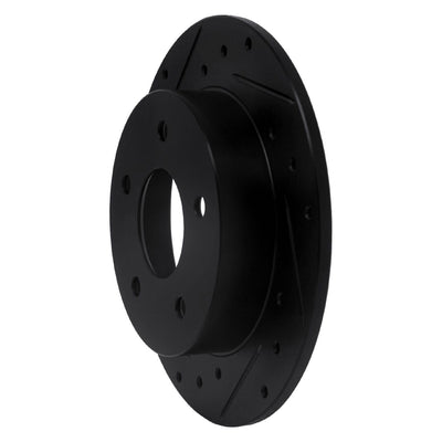 R1 89-93 Nissan Maxima Rear Left Drilled & Slotted Black Brake Rotor