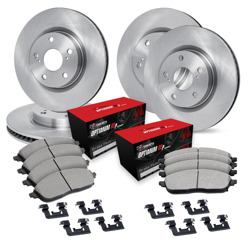 R1 18-22 Kia Stinger Front & Rear Brake Rotor Set w/Optimum OE Pads and Hardware