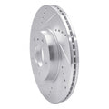 R1 03-05 Infiniti G35 Front Left Drilled & Slotted Black Brake Rotor