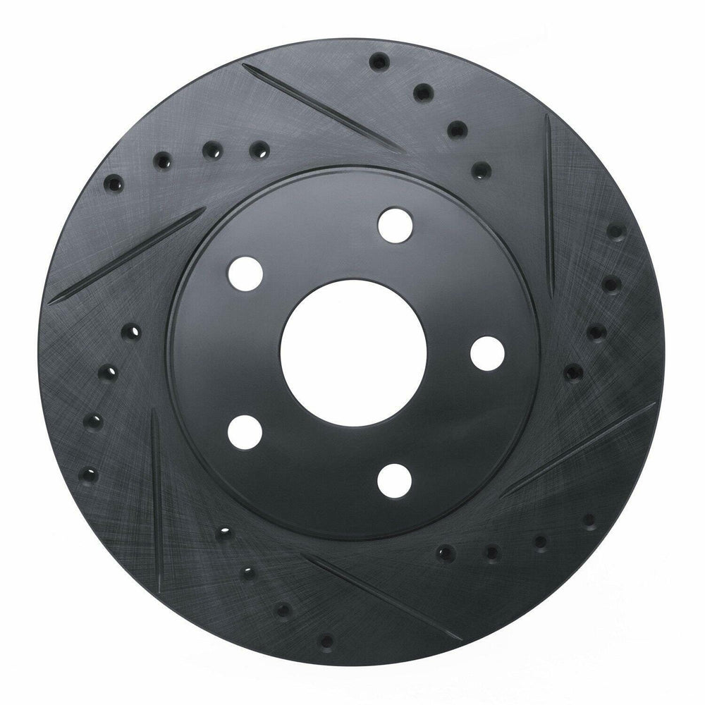 R1 92-95 Toyota MR2 Front Right Drilled & Slotted Black Brake Rotor