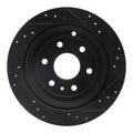R1 07-17 Buick Enclave Rear Left Drilled & Slotted Black Brake Rotor