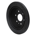 R1 07-17 Buick Enclave Rear Left Drilled & Slotted Black Brake Rotor