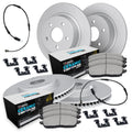 R1 16-20 Audi A4 Front & Rear Carbon Coated Brake Rotor Set w/Euro Ceramic Pads