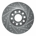 R1 05-25 Audi A3 (Mexico) Front Right Drilled & Slotted Black Brake Rotor