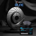 R1 E- Line Series Brake Rotor - D/S - Black w/ Ceramic Pads Fits Dodge Viper