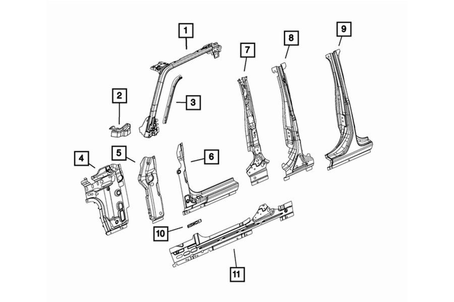 ~(5 lbs. 48X12X3)~ JL 4dr/JT Inner B-Pillar - Driver Side