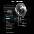 R1 Concepts E- Line Series Brake Rotor with Ceramic Brake Pads Hdw Fits Ford Edge