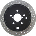 R1 08-15 Subaru Forester Rear Left Drilled & Slotted Black Brake Rotor