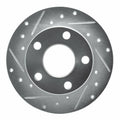 R1 Concepts Brake Rotor Drilled and Slotted Silver Fits Audi 100