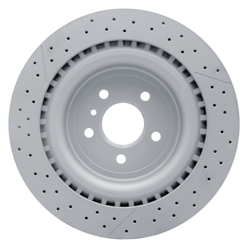R1 12-19 Mercedes-Benz GLE63 AMG S Rear Drilled & Slotted Black Brake Rotor