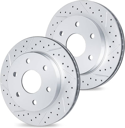 R1 85-02 Nissan 720 Front Drilled & Slotted Carbon Coated Brake Rotor Set