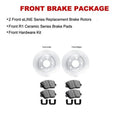 R1 Concepts E- Line Series Brake Rotor with Ceramic Brake Pads Hdw Fits Jeep Compass