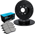 R1 E- Line Series Brake Rotor - D/S - Black w/ Ceramic Pads Fits Volkswagen Passat