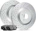 R1 Concepts Brake Rotor Drilled and Slotted Silver Fits Acura MDX