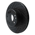 R1 91-99 Mercedes-Benz 300SD Front Left Drilled & Slotted Black Brake Rotor