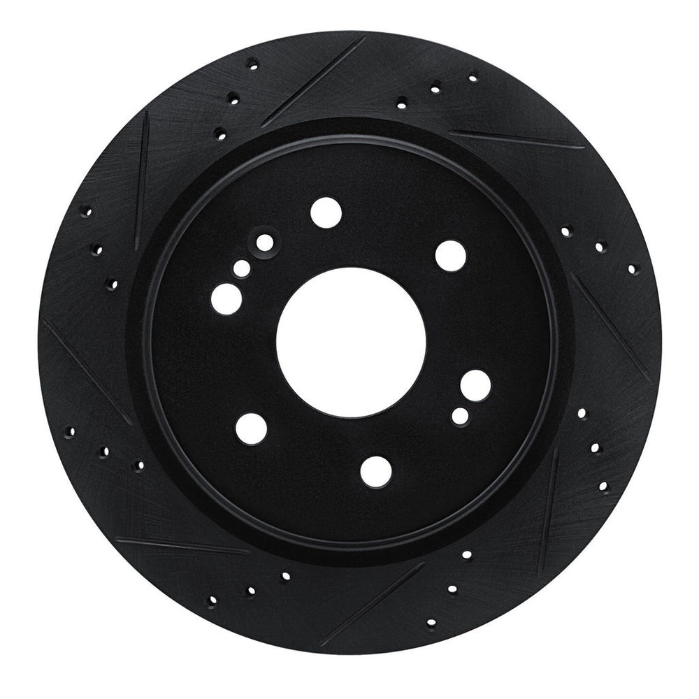 R1 19-25 Cadillac Escalade Rear Left Drilled & Slotted Black Brake Rotor