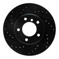 R1 99-08 BMW 325XI Front Left Drilled & Slotted Black Brake Rotor