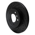 R1 99-08 BMW 325XI Front Left Drilled & Slotted Black Brake Rotor