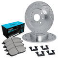 R1 E- Line Series Brake Rotor - D/S - Silver w/ Ceramic Pads Hdw Fits Nissan NX