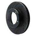R1 98-07 Lexus LX470 Front Left Drilled & Slotted Black Brake Rotor