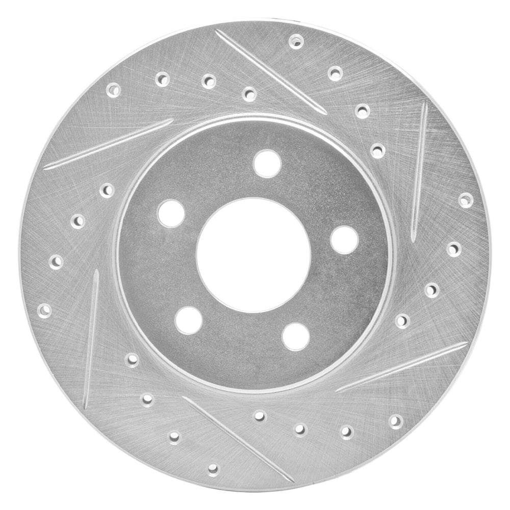R1 84-95 Chrysler Town & Country Front Right Drilled & Slotted Black Brake Rotor