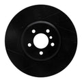 R1 2009-2017 BMW 550I GT xDrive Left Front Drilled & Slotted Black Brake Rotor