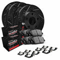 R1 12-25 Dodge Durango Front & Rear Drill/Slot Black Rotors w/Off-Road/Tow Pads