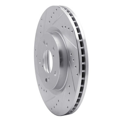 R1 Concepts Brake Rotor Drilled and Slotted Silver Fits Acura TL