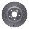 R1 Concepts Brake Rotor Drilled and Slotted Silver Fits Acura TL