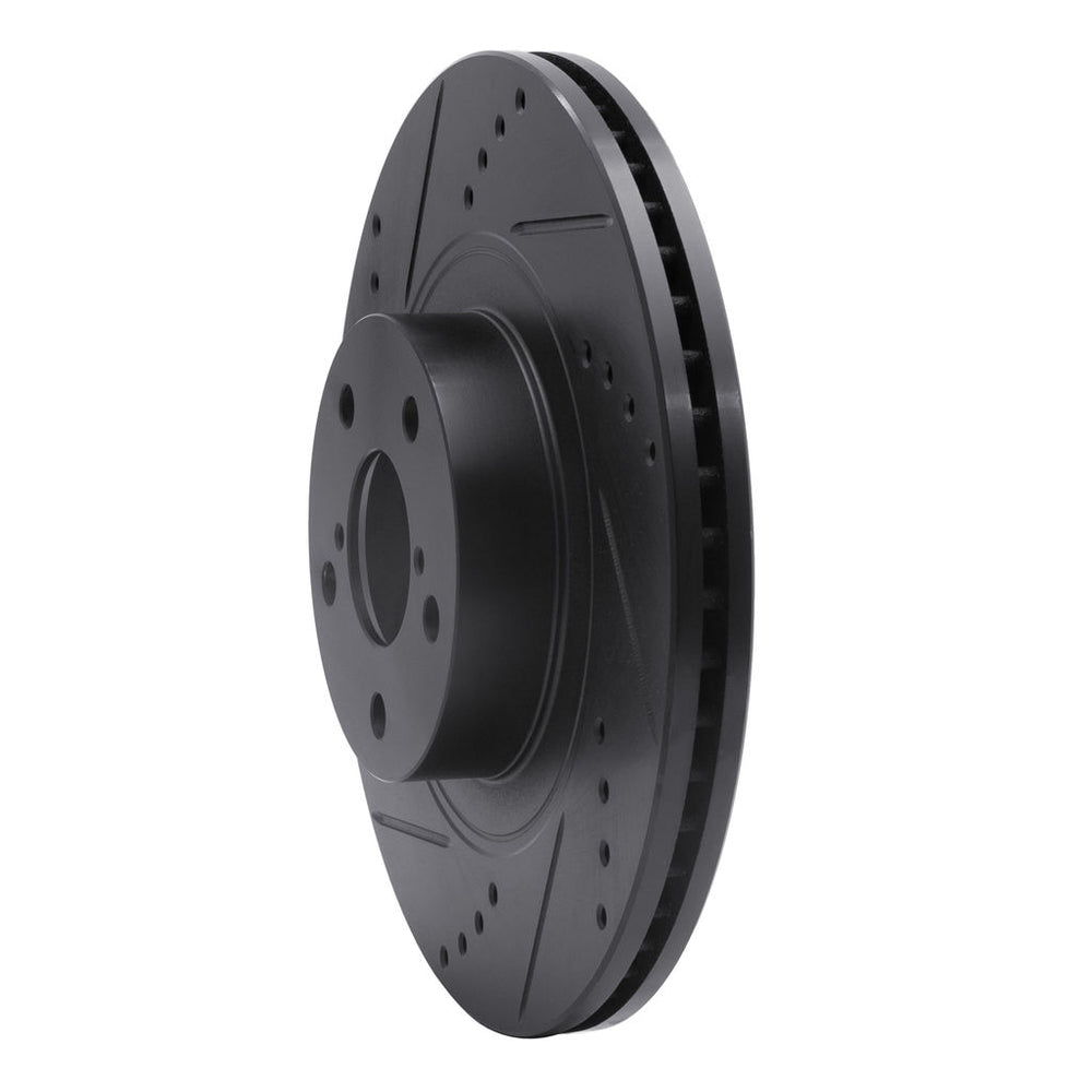 R1 04-25 Scion FR-S Front Left Drilled & Slotted Black Brake Rotor