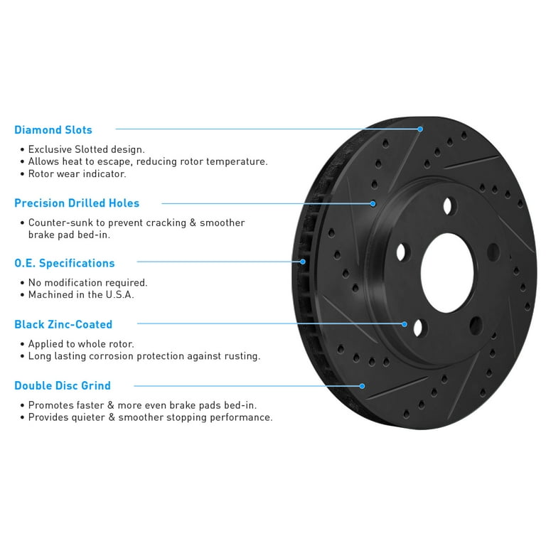 R1 19-23 Subaru Crosstrek Front & Rear Drill/Slot Black Rotors w/Optimum Pads
