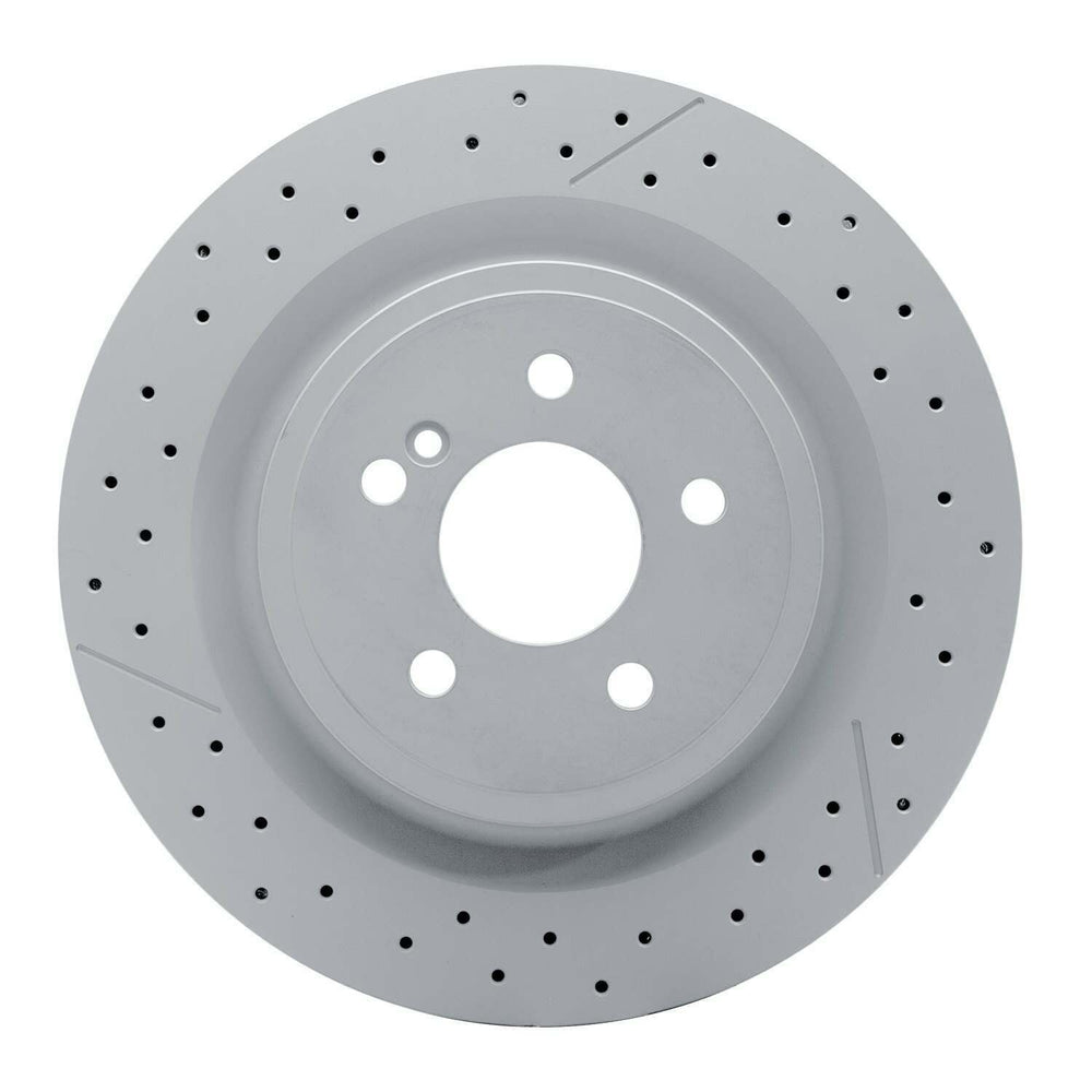 R1 12-20 Mercedes-Benz SLK55 AMG Rear Drilled & Slotted Black Brake Rotor