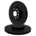 R1 12-20 Mercedes-Benz SLK55 AMG Rear Drilled & Slotted Black Brake Rotor