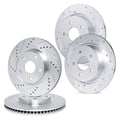 R1 10-25 Audi A3 Front & Rear Drilled & Slotted Silver Brake Rotor Set