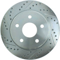 R1 Concepts Brake Rotor Drilled and Slotted Silver Fits Nissan Sentra