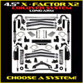Rock Krawler 4.5 Inch X Factor X2 Pro Elite Coil Over Long System w/ Fast CD Adjusters Lift Kit with Shocks JK45X2PLA-2CSS2