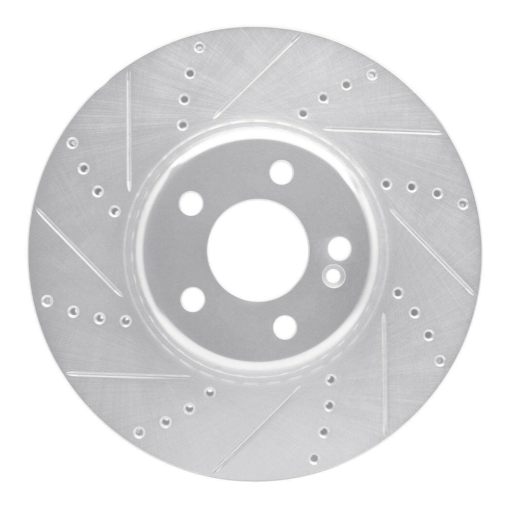 R1 Concepts Brake Rotor Drilled and Slotted Silver Fits Mercedes-Benz C300