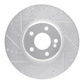 R1 Concepts Brake Rotor Drilled and Slotted Silver Fits Mercedes-Benz C300